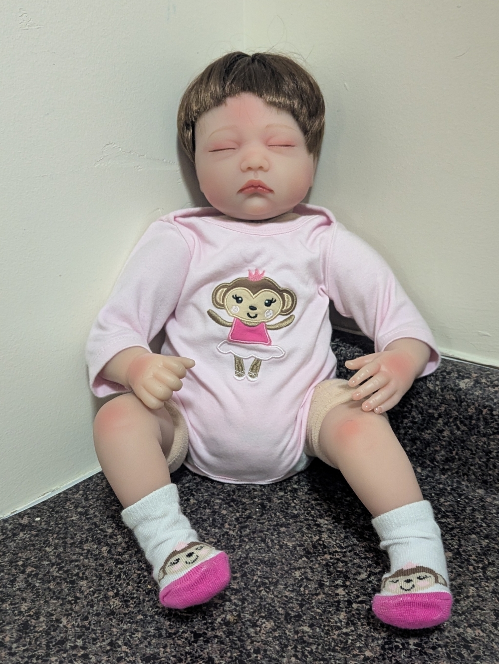 Reborn Vinyl doll with cloth body 3-6 months